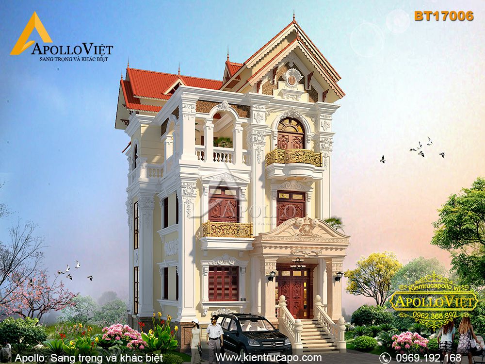 Mẫu biệt thự tân cổ điển hoành tráng cho gia chủ (BT17006)